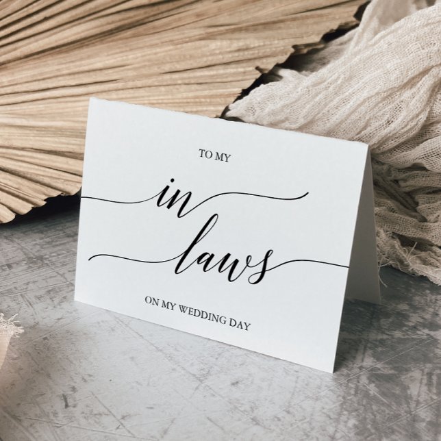 Elegant Black Calligraphy To My In-Laws Card (Creator Uploaded)