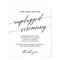 Elegant Black Calligraphy Unplugged Ceremony Sign