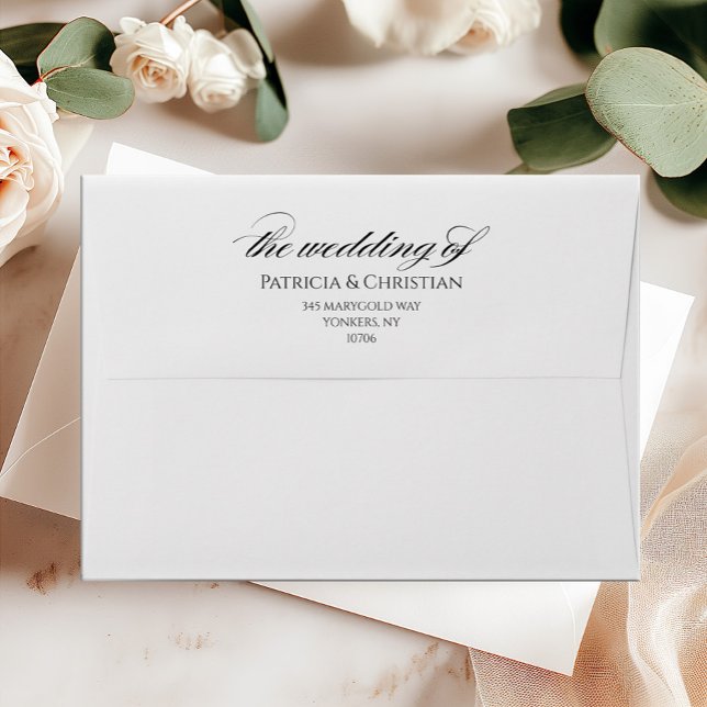 Elegant black calligraphy wedding invitation  envelope (Creator Uploaded)
