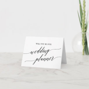 Elegant Black Calligraphy Wedding Planner Proposal Card