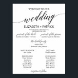 Elegant Black Calligraphy Wedding Program Poster<br><div class="desc">This elegant black calligraphy wedding program poster is perfect for a simple wedding. The neutral design features a minimalist poster decorated with romantic and whimsical typography. Include the name of the bride and groom, the wedding date and location, names of the parents and the bridal party. If you have a...</div>