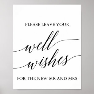 Elegant Black Calligraphy Well Wishes Sign