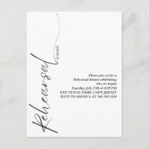 Elegant Black Calligraphy White Minimal Rehearsal