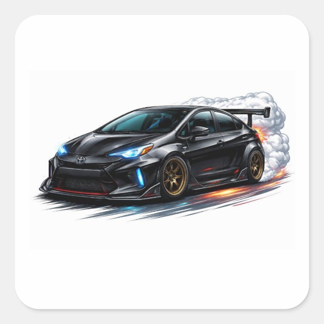 Elegant Black Car Decal Sticker (Front)