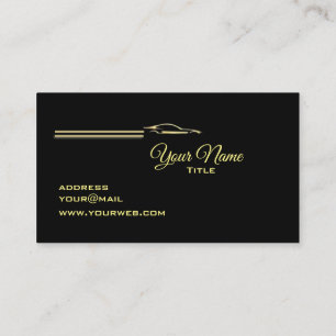 Elegant black car repair business card