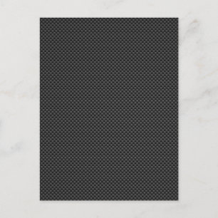 Elegant Black Carbon Fibre Style Print Background Postcard