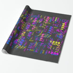 Elegant Black Carbon Fibre Style Print Background Wrapping Paper