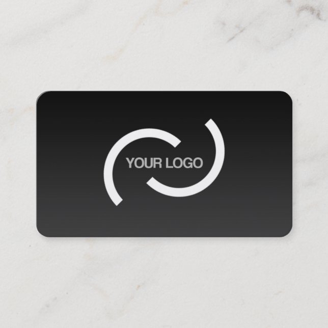 Elegant black card. Customise with your own logo. Business Card (Front)