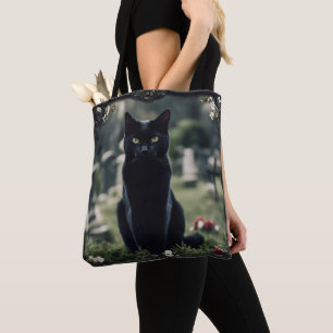 "Elegant Black Cat Bag: Harmony Tote Bag