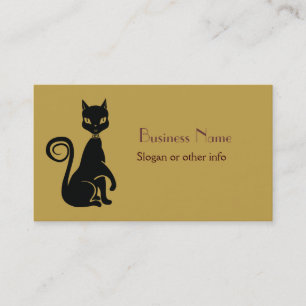 Elegant Black Cat Business Card