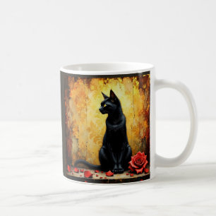 Elegant Black Cat Coffee Mug