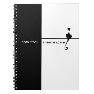 Elegant Black Cat Illustration Art  Notebook