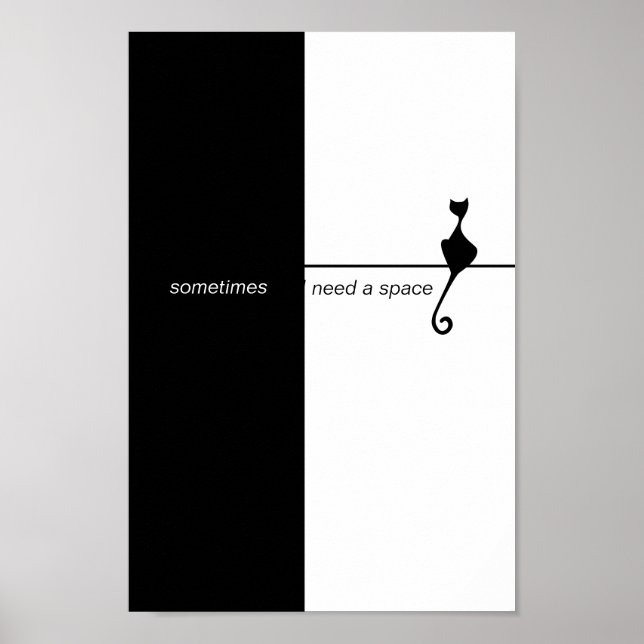 Elegant Black Cat Illustration Art   Poster (Front)
