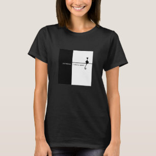 Elegant Black Cat Illustration Art T-Shirt