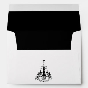Elegant Black Chandelier Envelopes