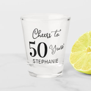 Elegant Black Cheers to 50 Years 50th Birthday Shot Glass