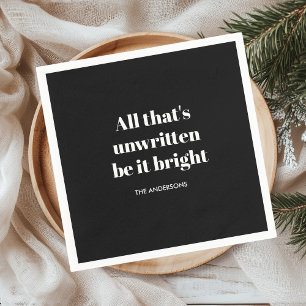 Elegant Black Christmas Napkin Classic Holiday
