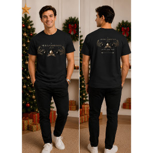 Elegant Black Christmas T-Shirt – Minimalist 