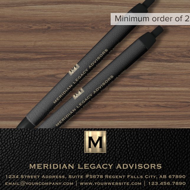 Elegant Black Classic Monogram Ink Pen (Creator Uploaded)