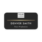 Elegant black classy divider custom logo name tag