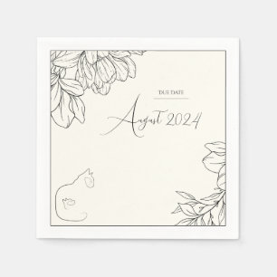 Elegant Black & Cream Cat Lover Baby Shower Napkin
