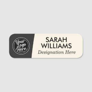 Elegant Black Cream Professional Logo Title Name Tag
