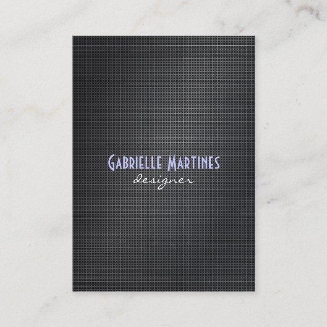 Elegant Black Cross Stitch Texture Look Business Card (Front)