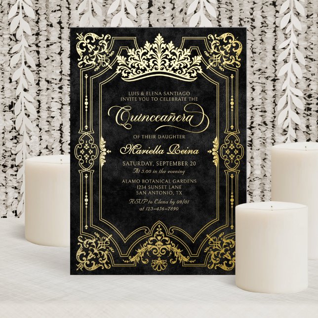 Elegant Black Crown Tiara Quinceanera (Creator Uploaded)