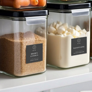 Elegant Black Custom Business Logo Pantry Labels