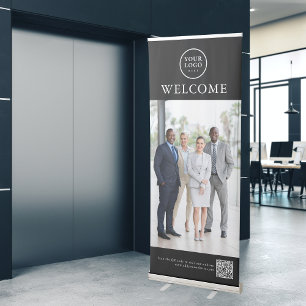 Elegant Black Custom Corporate Office Welcome Sign
