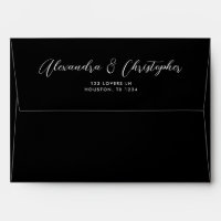 Elegant Black Custom Names Calligraphy Wedding