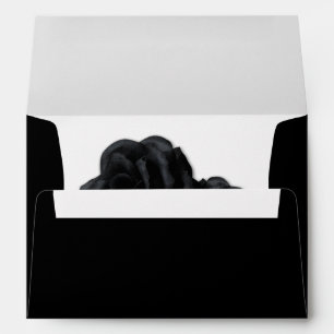 Elegant black damask lace roses envelopes