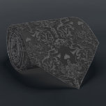 Elegant Black Damask Lace Tie<br><div class="desc">Elegant Black Damask Lace.  Black and off-black gradients on a classic vintage damask pattern. Antique gothic lace - subtle and elegant.</div>