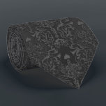 Elegant Black Damask Lace Tie<br><div class="desc">Elegant Black Damask Lace. Black and off-black gradients on a classic vintage damask pattern. Antique gothic lace - subtle and elegant.</div>