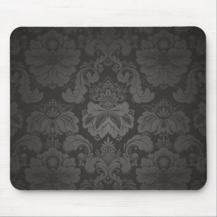 Elegant Black Damask Mouse Mat