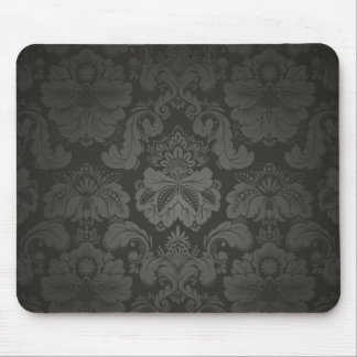 Elegant Black Damask Mouse Mat