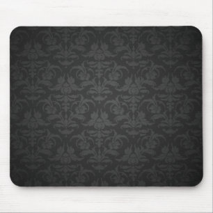 Elegant Black Damask Mouse Mat
