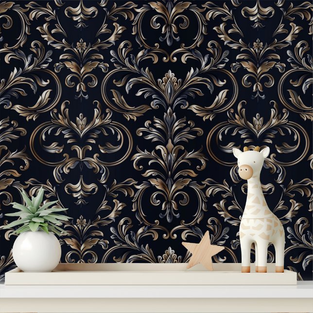 Elegant Black Damask Pattern Wallpaper (Creator Uploaded)