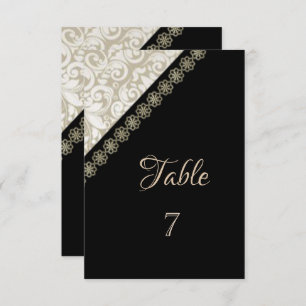 Elegant Black,Damask Table Card