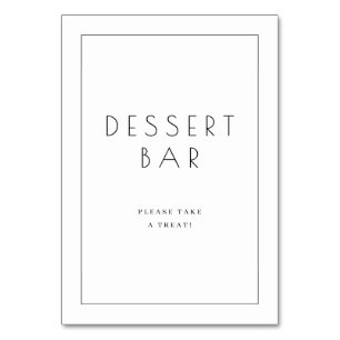 Elegant Black Dessert Bar Sign Table Number