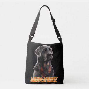 Elegant Black Dog Portrait-Realistic Pet Art Crossbody Bag