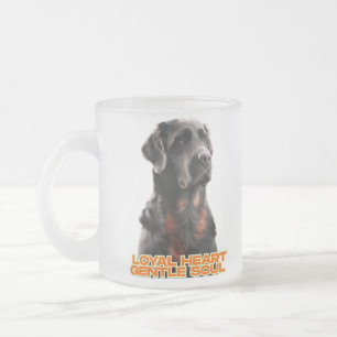 Elegant Black Dog Portrait-Realistic Pet Art Frosted Glass Coffee Mug