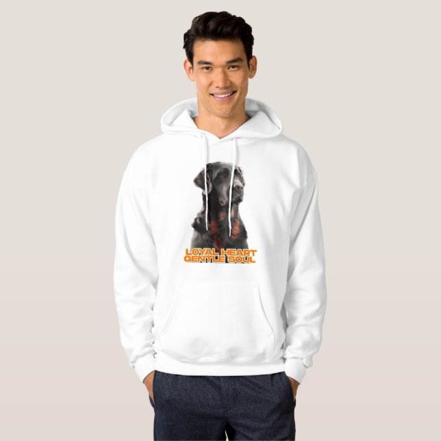 Elegant Black Dog Portrait-Realistic Pet Art Hoodie (Front Full)