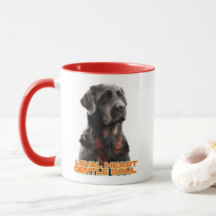 Elegant Black Dog Portrait-Realistic Pet Art Mug