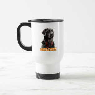 Elegant Black Dog Portrait-Realistic Pet Art Travel Mug
