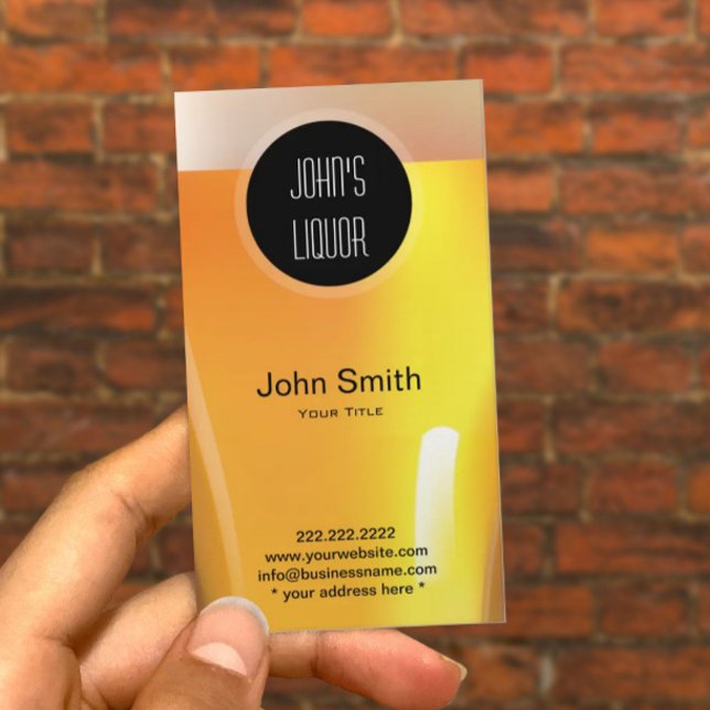 Elegant Black Dot Liquor Store/Bar Business Card (Creator Uploaded)
