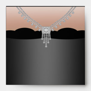 Elegant Black Dress Diamond Necklace Envelope