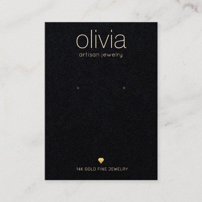 Elegant Black Earring Jewellery Display Holder Business Card (Front)