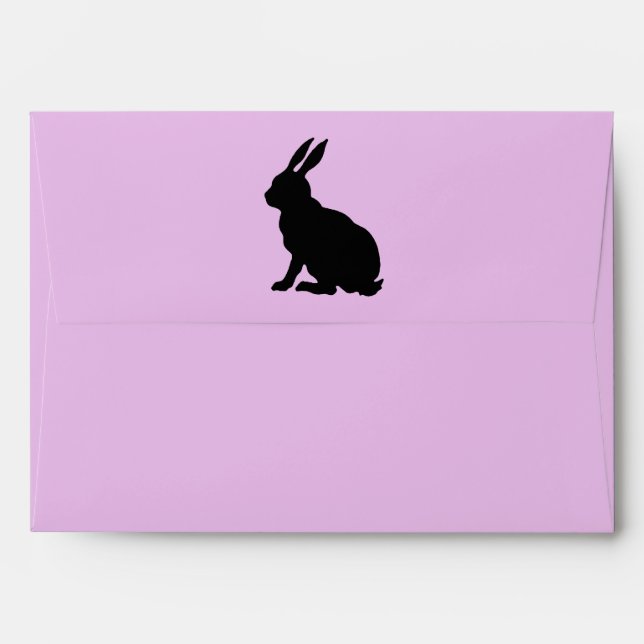 Elegant Black Easter Bunny Silhouette Pretty Pink Envelope (Back (Top Flap))