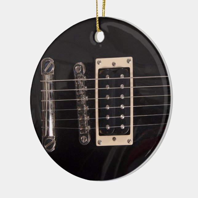 Elegant Black Electric Guitar Ornament (Left)